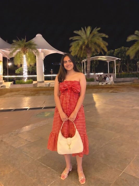Cherry Gingham Bow Dress
