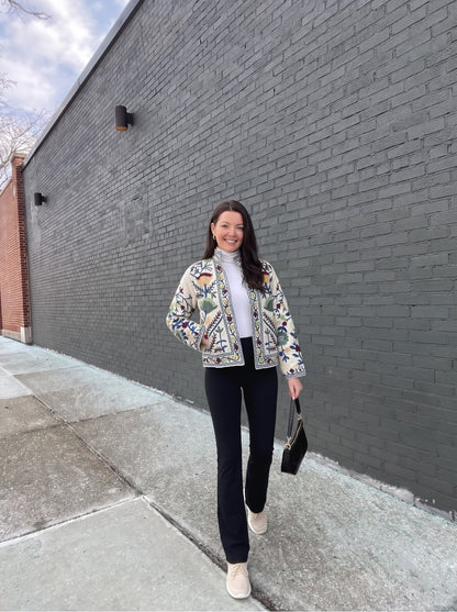 Ivory Floral Embroidered Jacket
