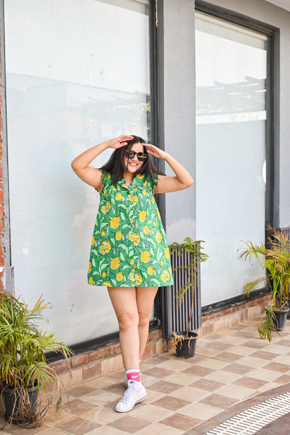 Emerald Meadow Ruffle Tunic Dress