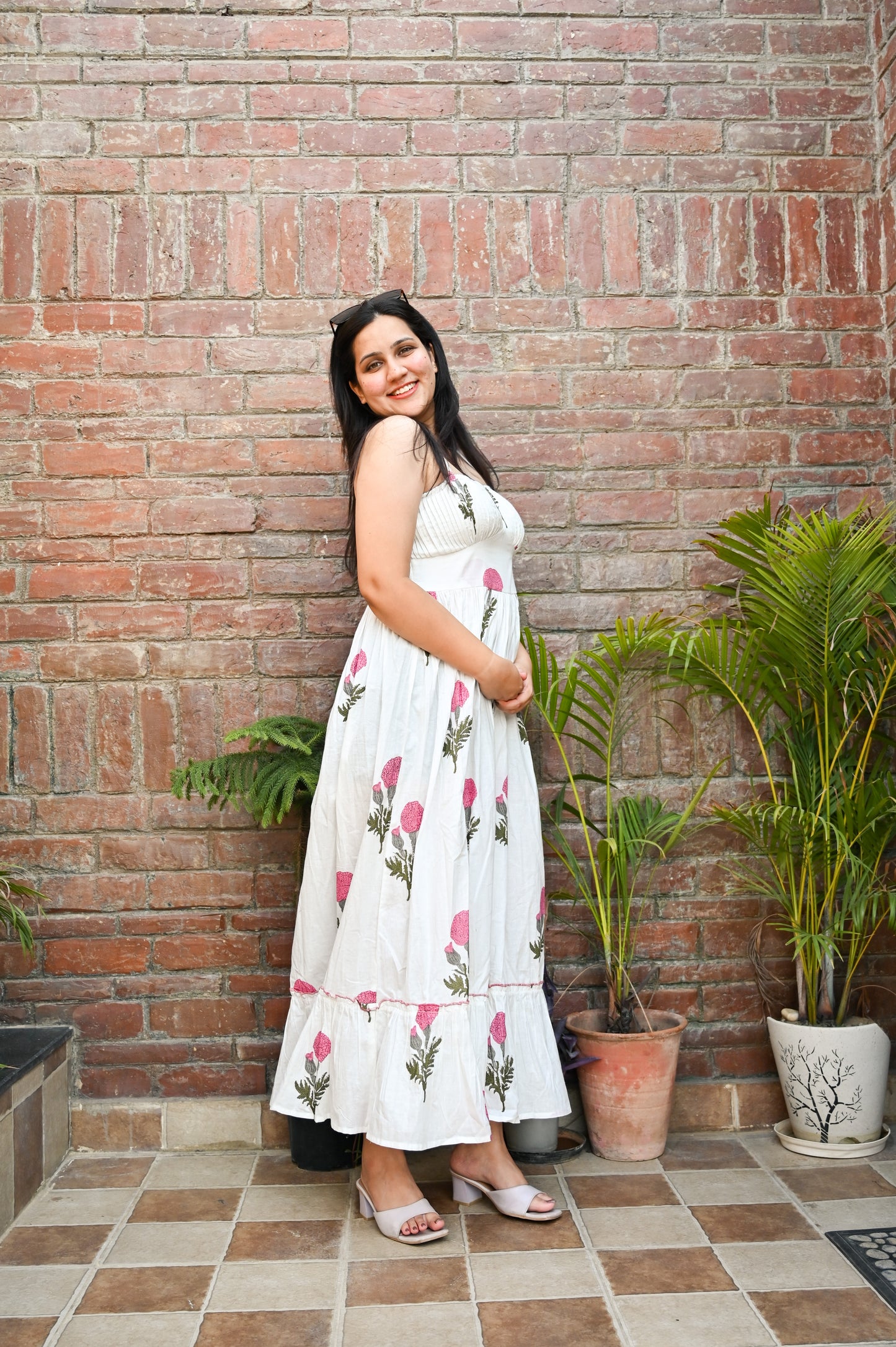 Ivory Blossom Strappy Dress