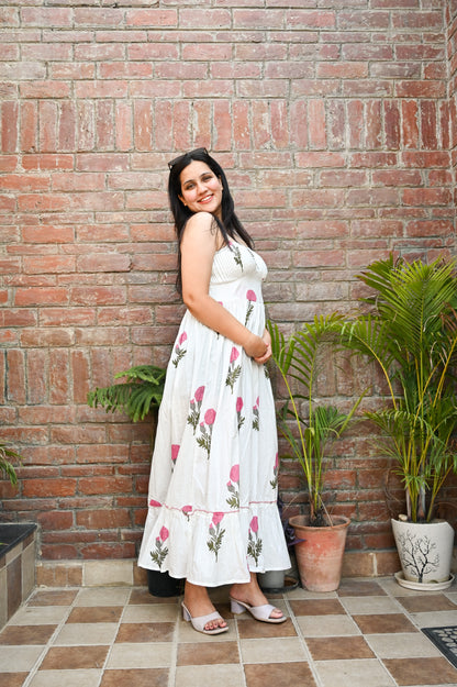 Ivory Blossom Strappy Dress