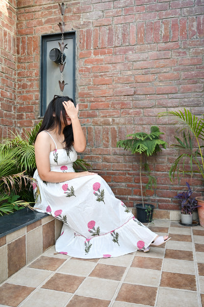 Ivory Blossom Strappy Dress