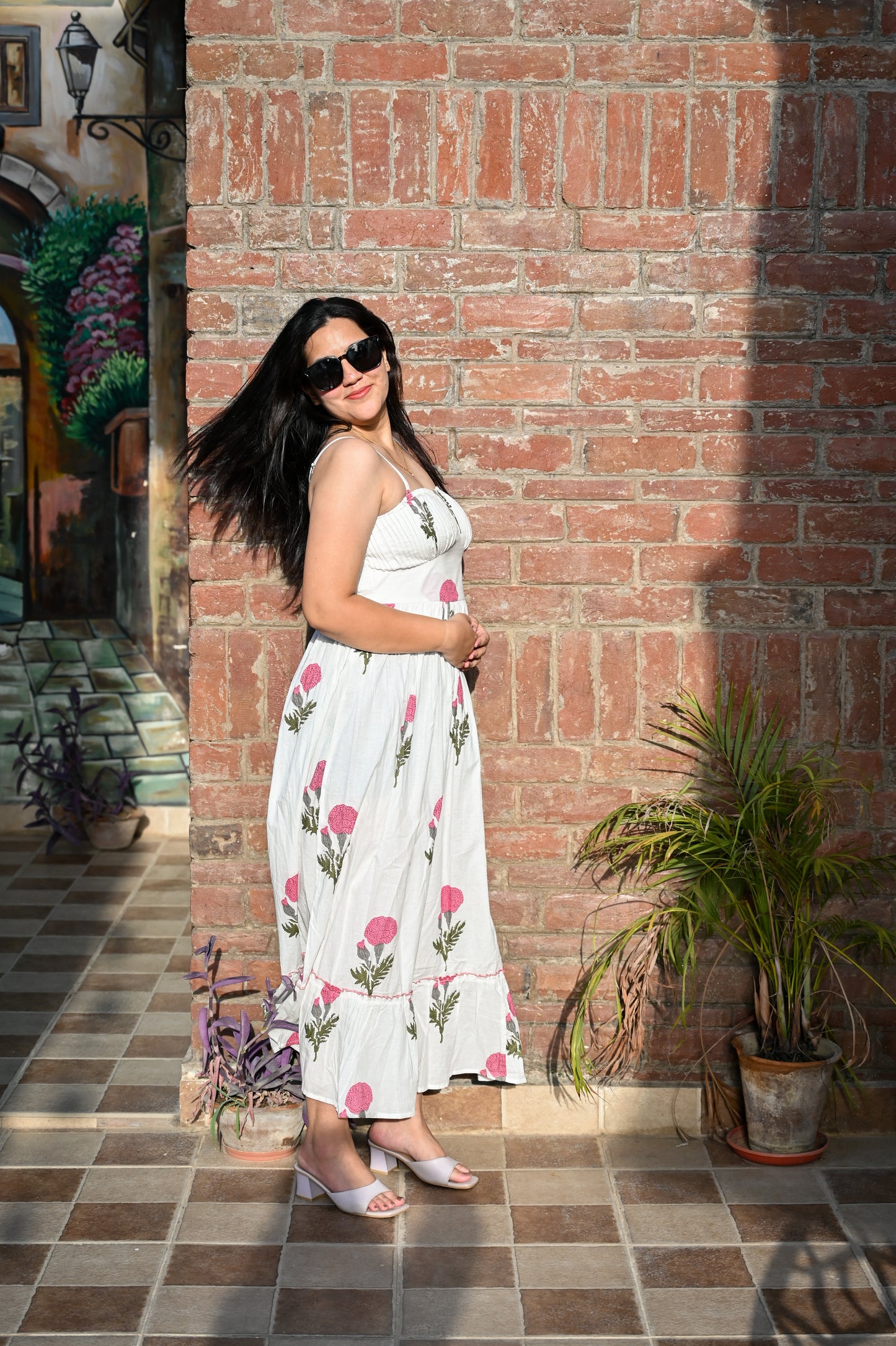 Ivory Blossom Strappy Dress