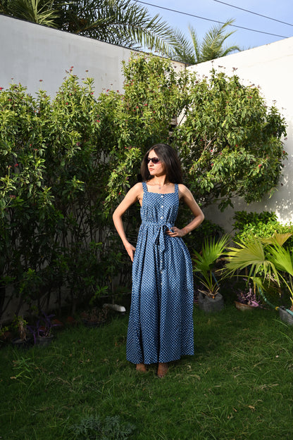 Polka Breeze Button-Down Dress