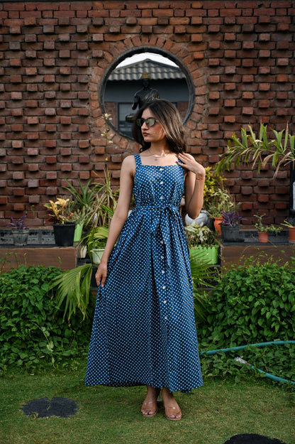 Polka Breeze Button-Down Dress