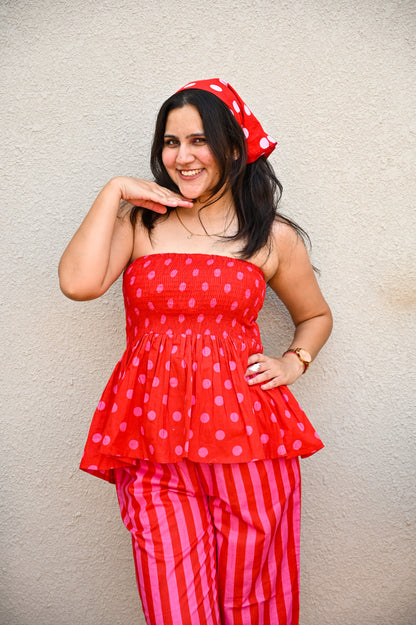 Red Polka Dot Co-ord Set