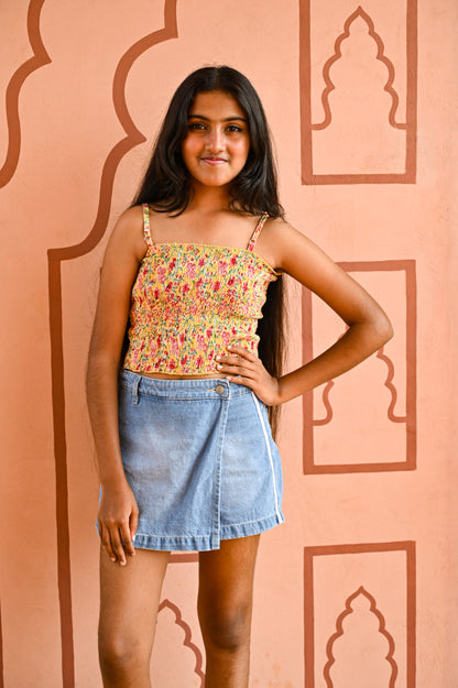 Multicolor Floral Smocked Cami Top