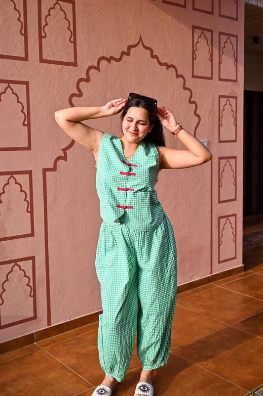 Mint Gingham Chic Co-Ord Set