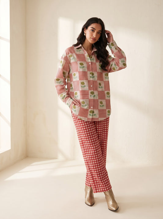 Cherry Bloom Cotton Co-ord Set