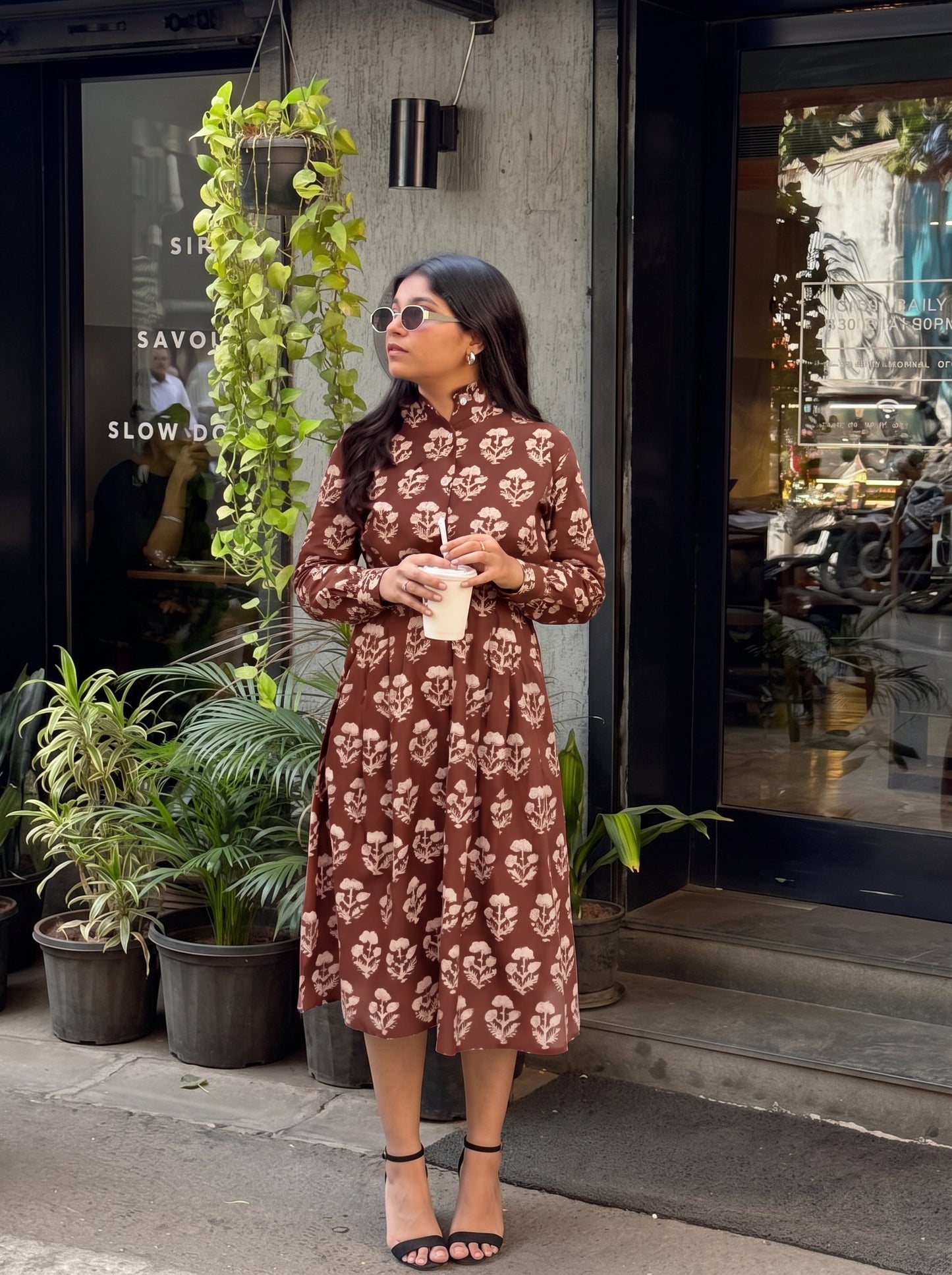 Boho Floral Midi Dress