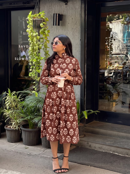 Boho Floral Midi Dress