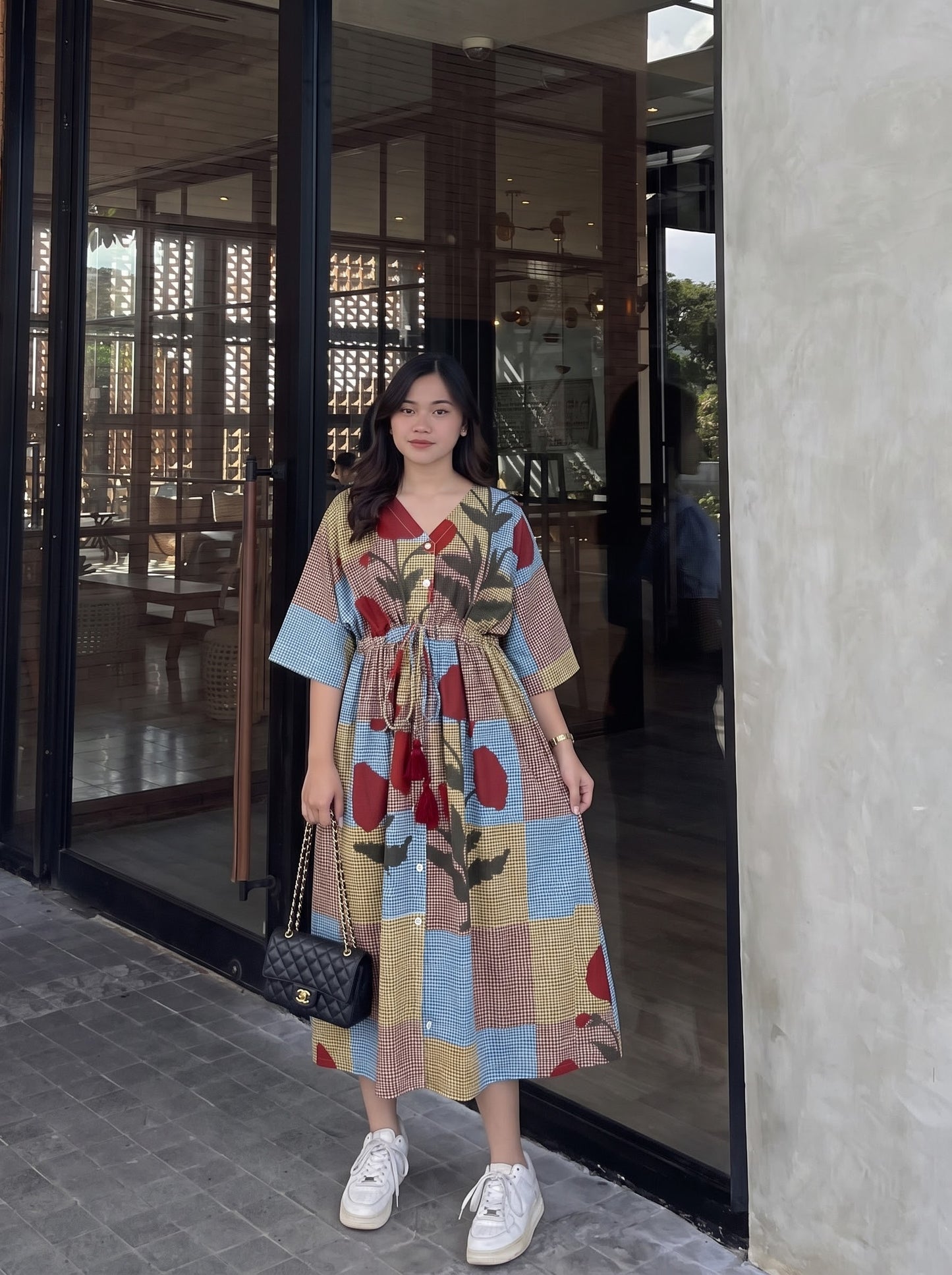 Patchwork Charm Kaftan Dress