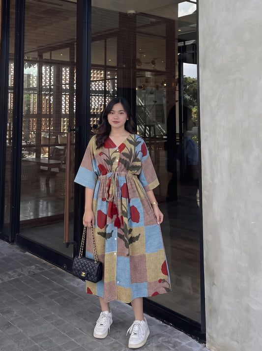 Patchwork Charm Kaftan Dress