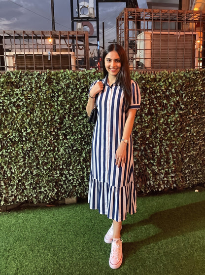 Blue White Stripe Dress