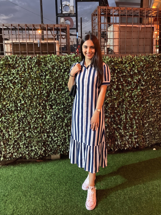 Blue White Stripe Dress