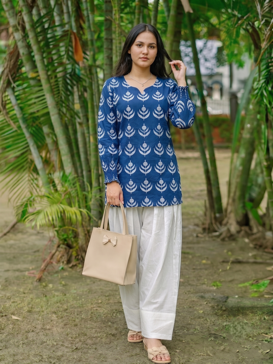 Royal Blue Floral Farshi Salwar