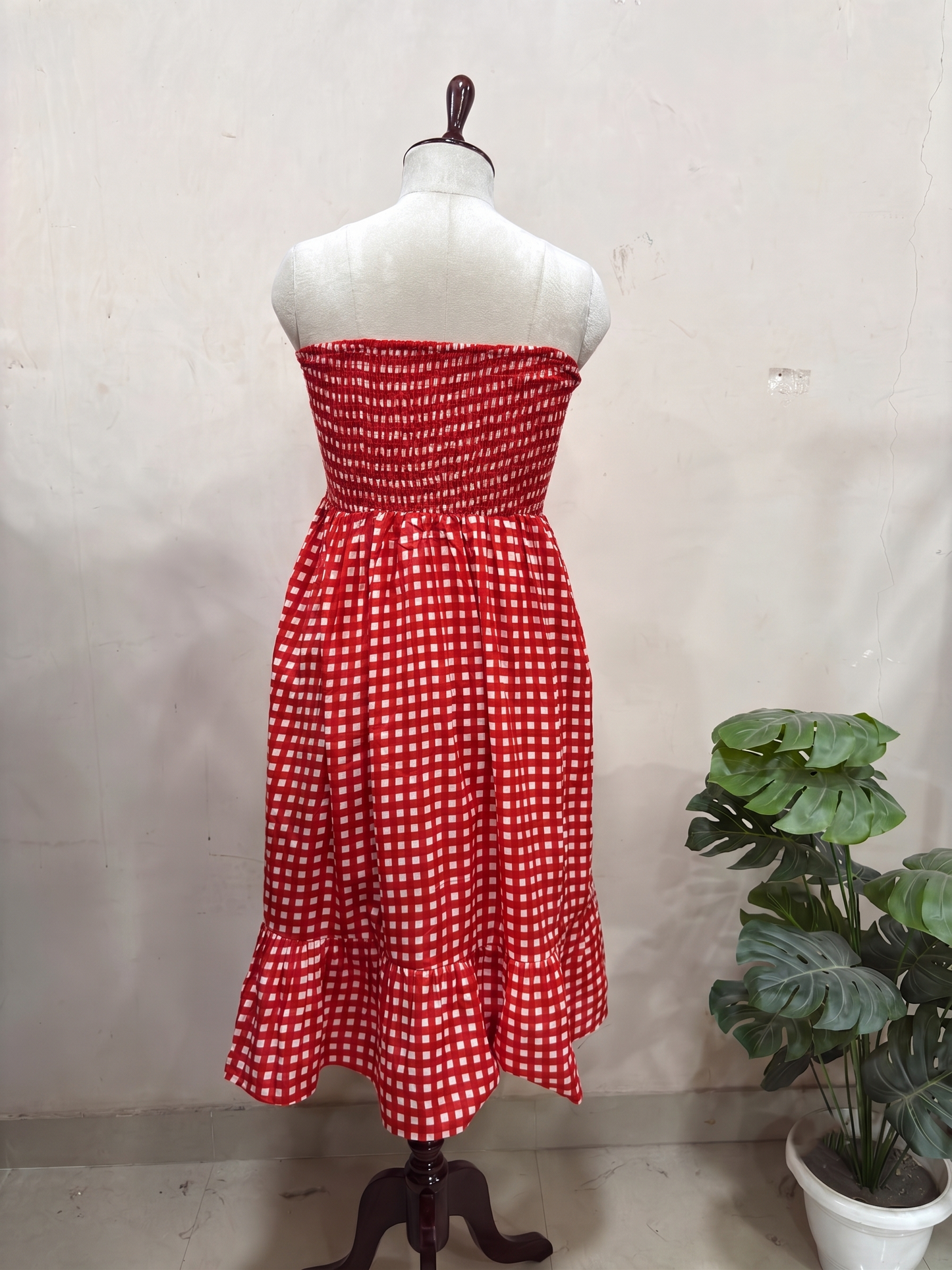Cherry Gingham Bow Dress