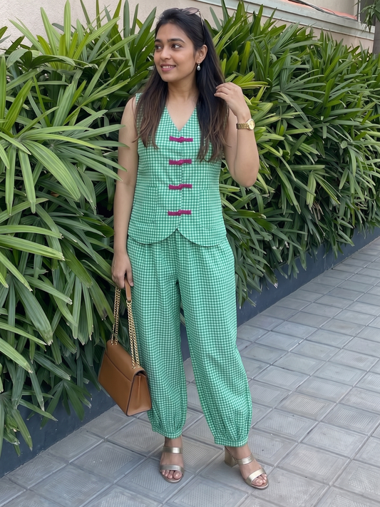Mint Gingham Chic Co-Ord Set