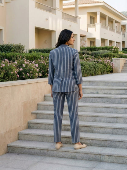 Midnight Vertical Luxe Stripe Three Piece Set