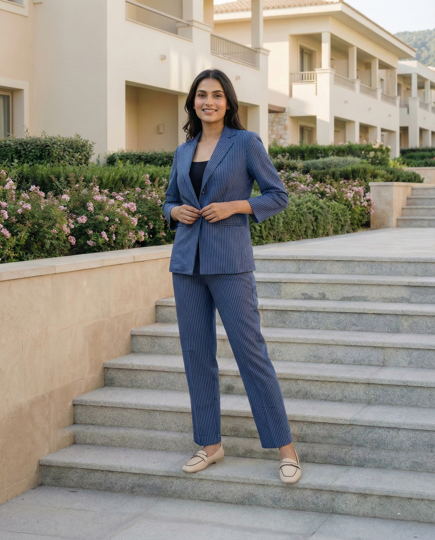 Midnight Pinstripe Power Three Piece Set