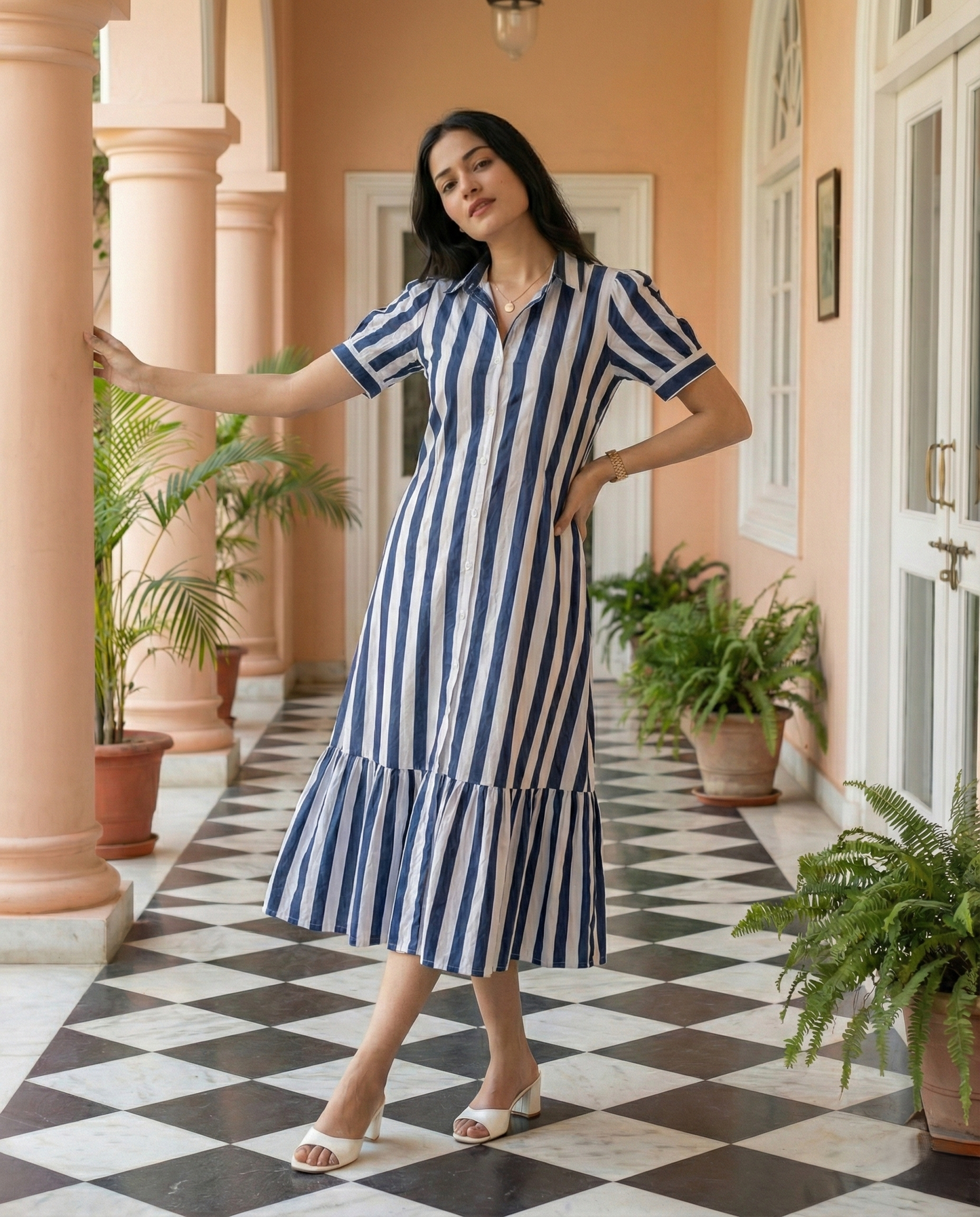 Blue White Stripe Dress