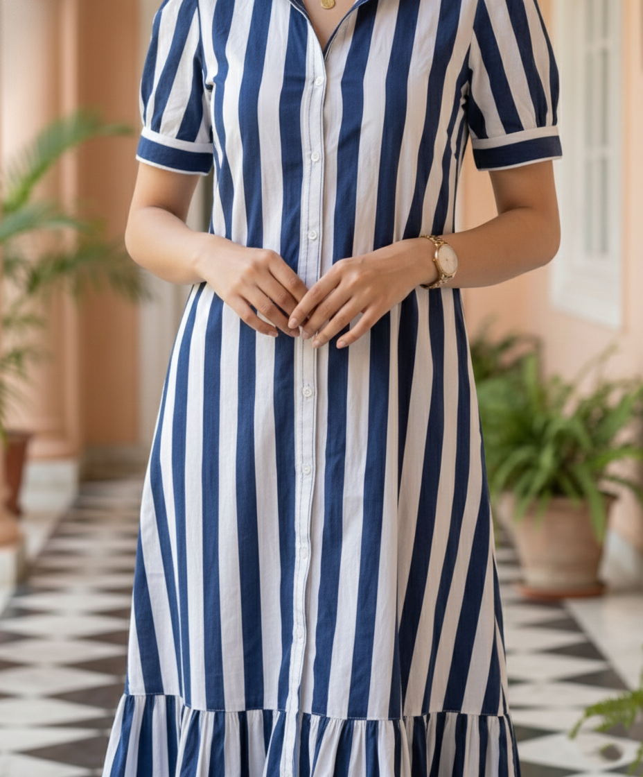 Blue White Stripe Dress