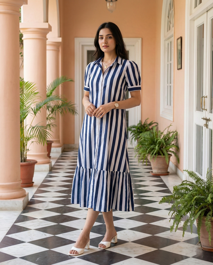 Blue White Stripe Dress