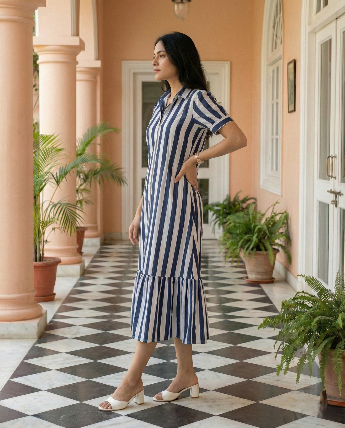 Blue White Stripe Dress