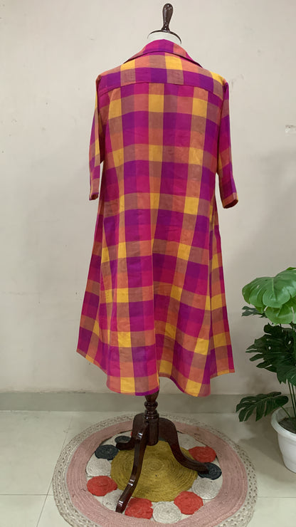 Sunset Sorbet Check Dress