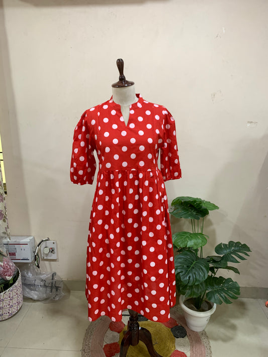 Ziva Dot Inset Midi Dress