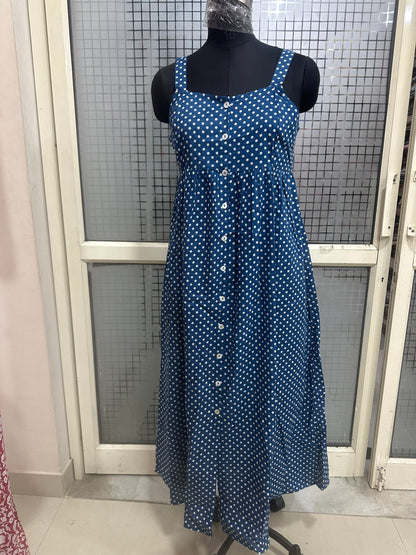 Polka Breeze Button-Down Dress