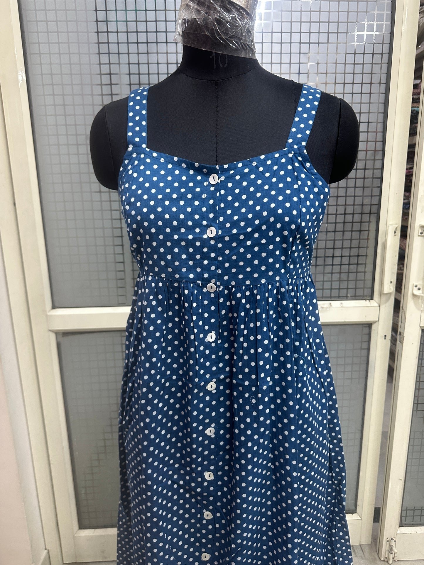 Polka Breeze Button-Down Dress
