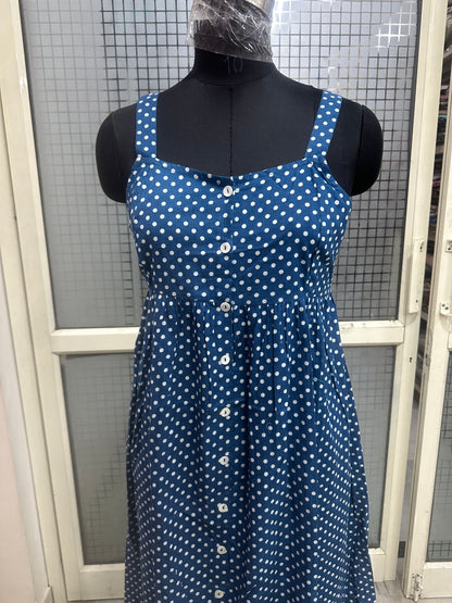 Polka Breeze Button-Down Dress