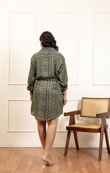 Olive Muse Co-ord Set With Tube Top