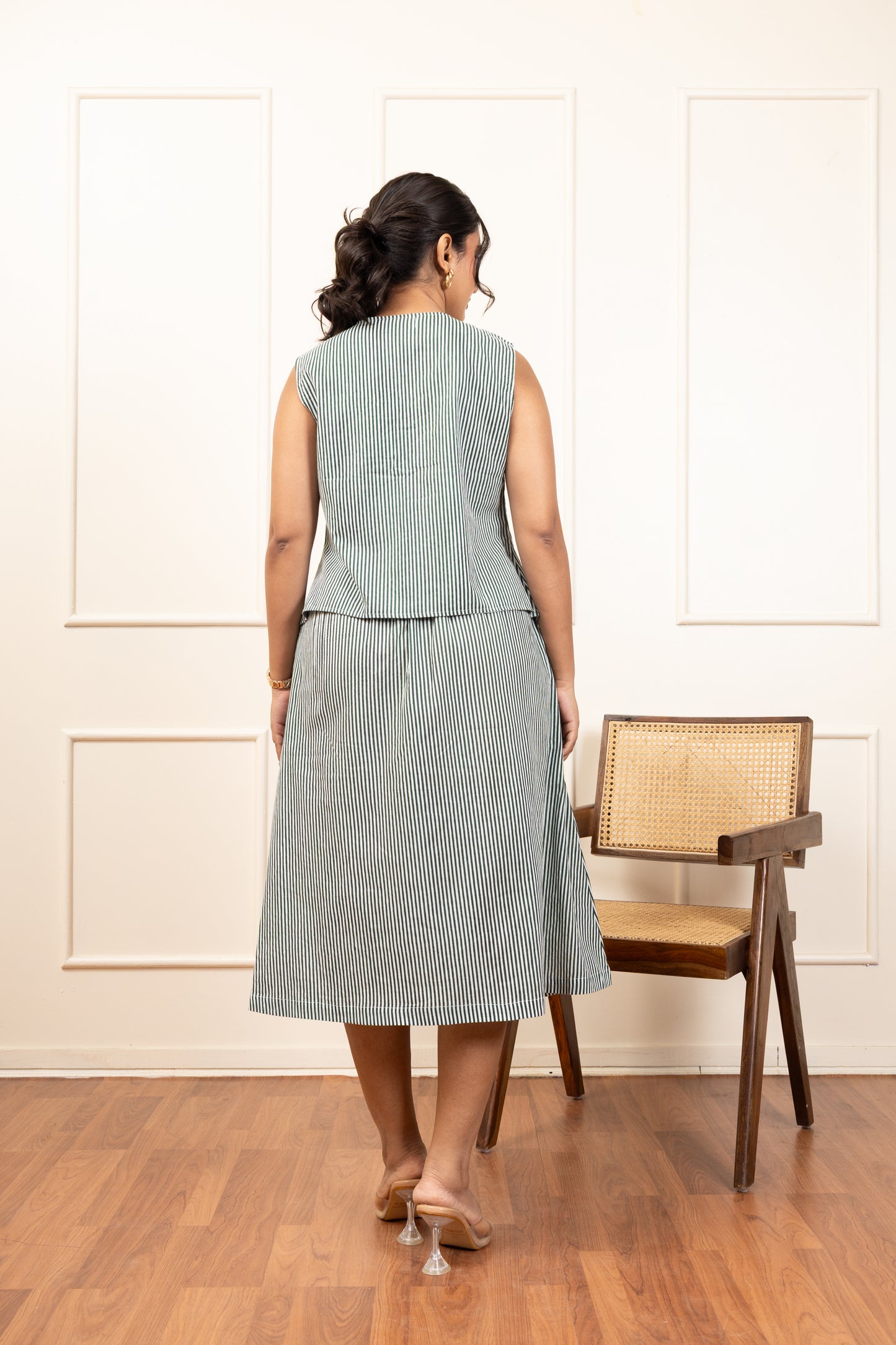 Striped Sleeveless Top & Culotte Set