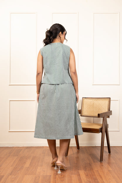 Striped Sleeveless Top & Culotte Set