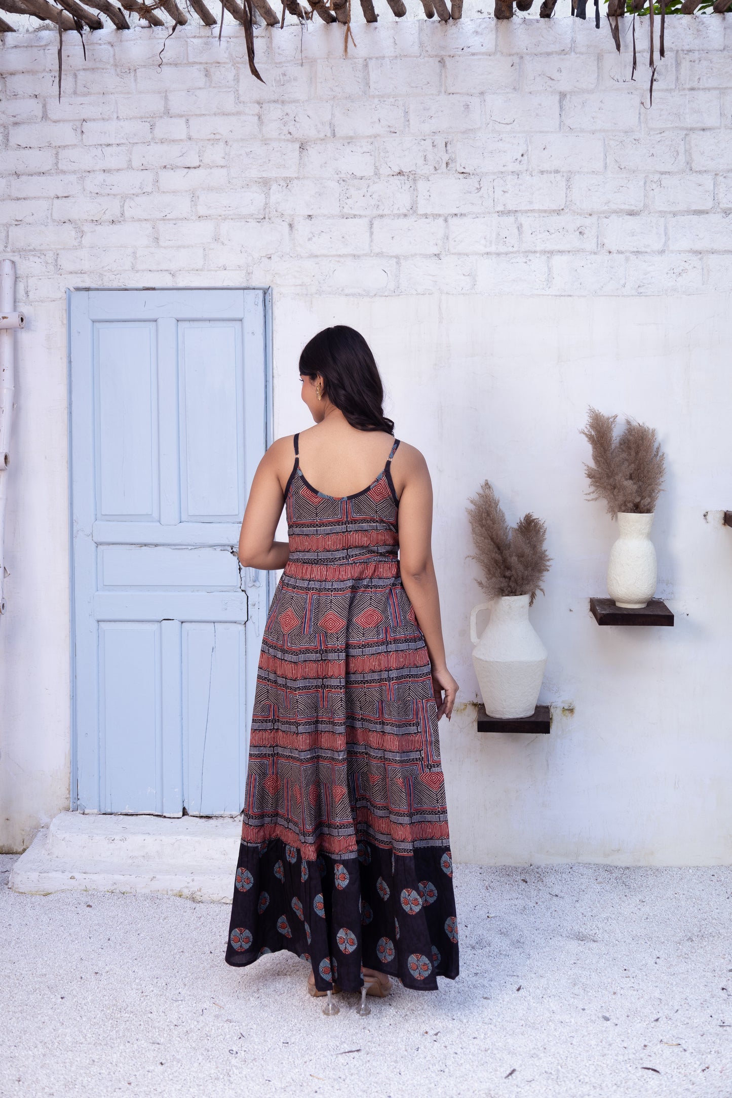 Boho Print Sleeveless Maxi Dress