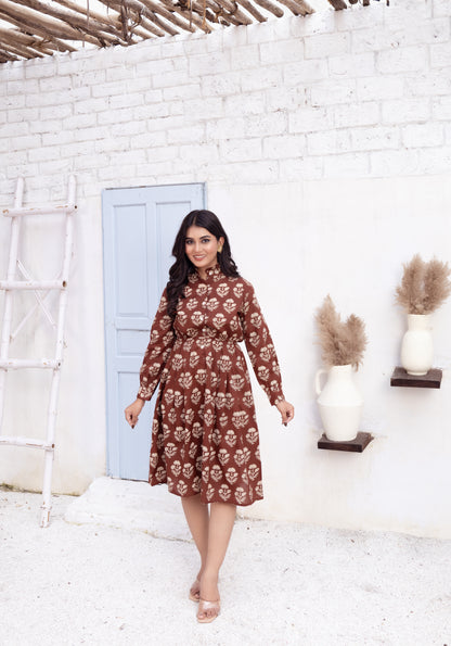 Boho Floral Midi Dress