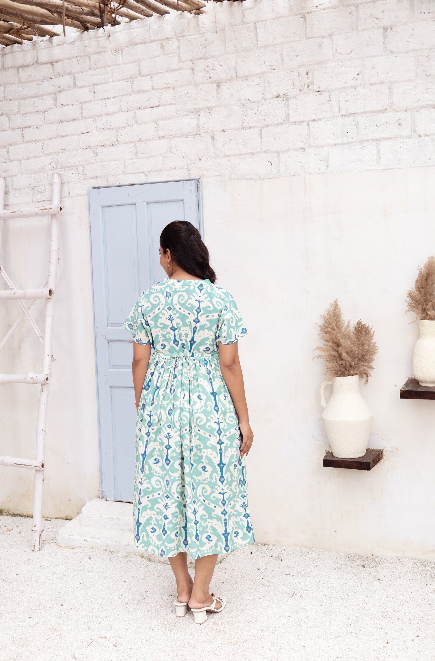 Serene Blue Ikat Dress
