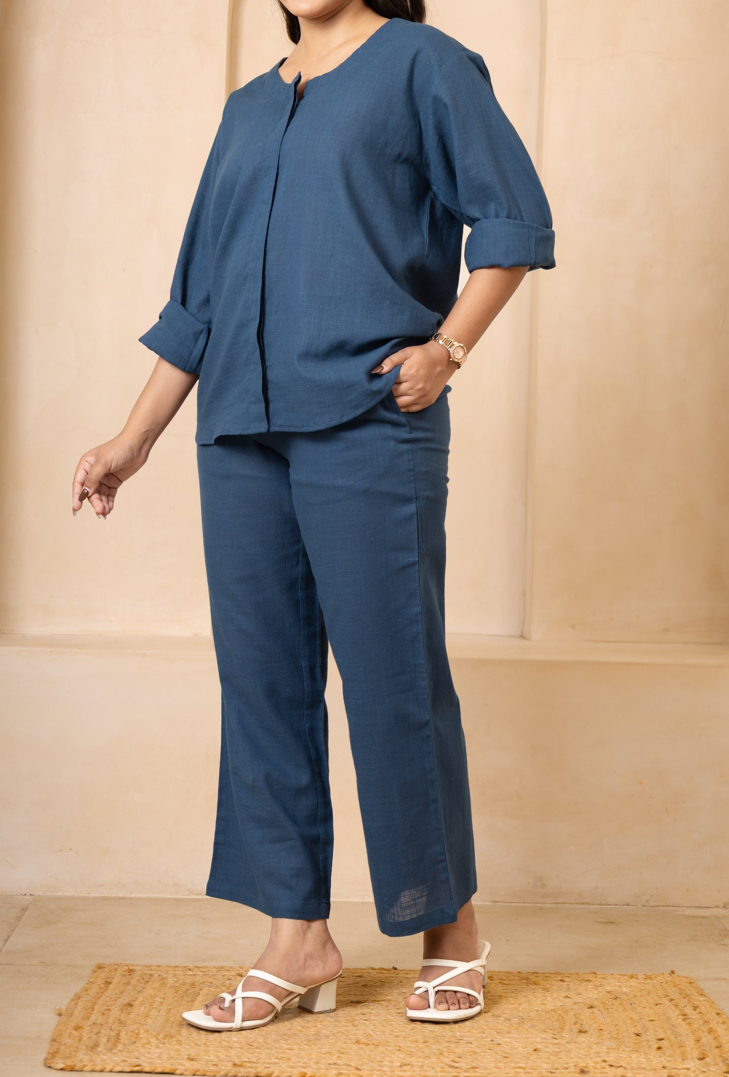 Navy Blue Relaxed Fit Co-Ord Set