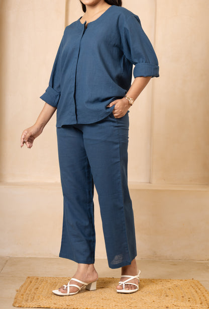 Navy Blue Relaxed Fit Co-Ord Set