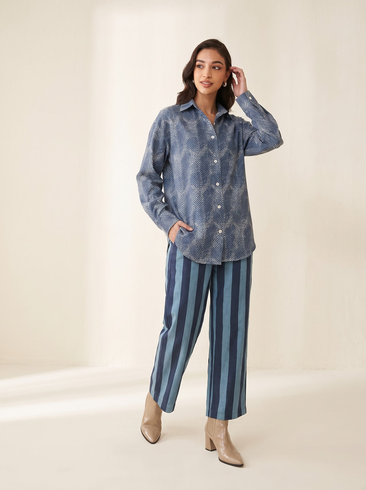 Midnight Blue Cotton Co-ord Set