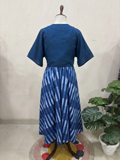 Navy Stripe Skirt Top Set