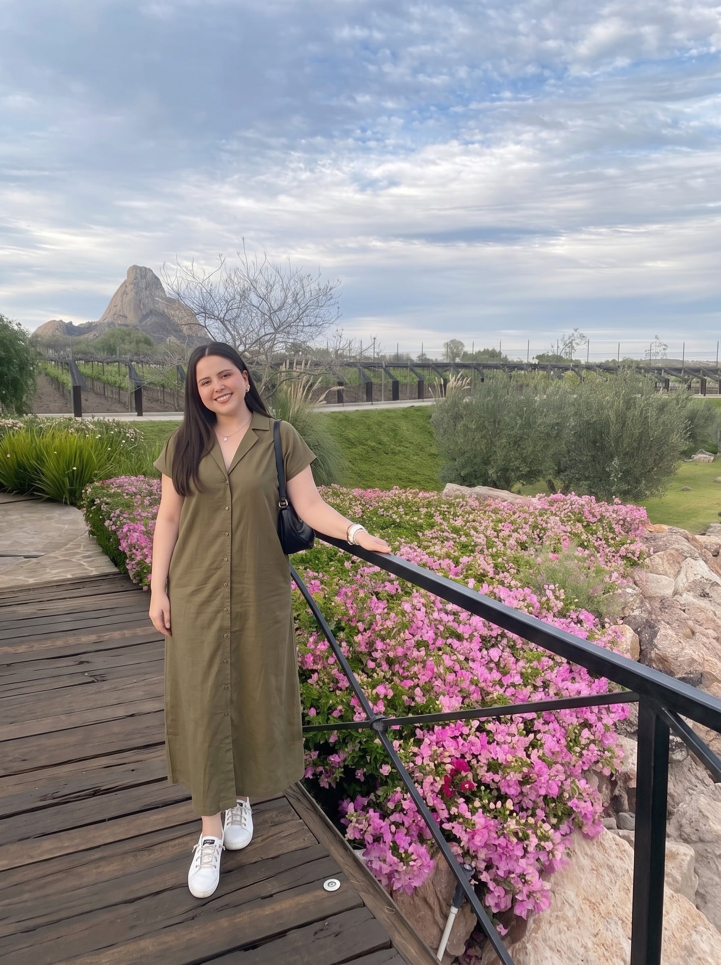 Olive Charm Midi Dress