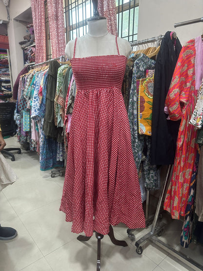 Rosso Small Gingham Flare Skirt with Ivory Wrap Blouse Set