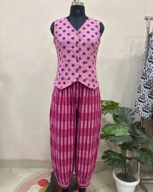 Playful Checks Balloon Pant Set