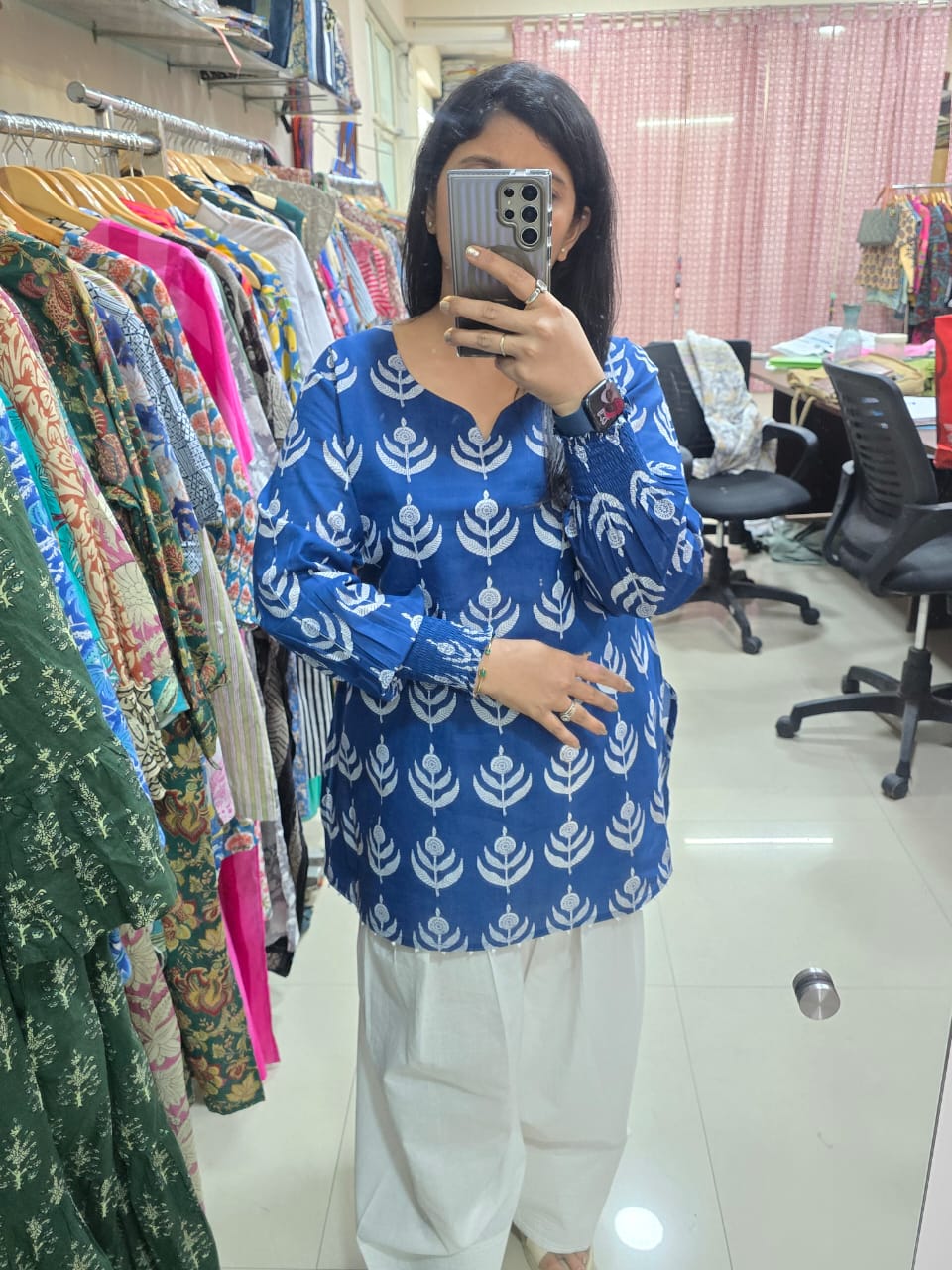 Royal Blue Floral Farshi Salwar