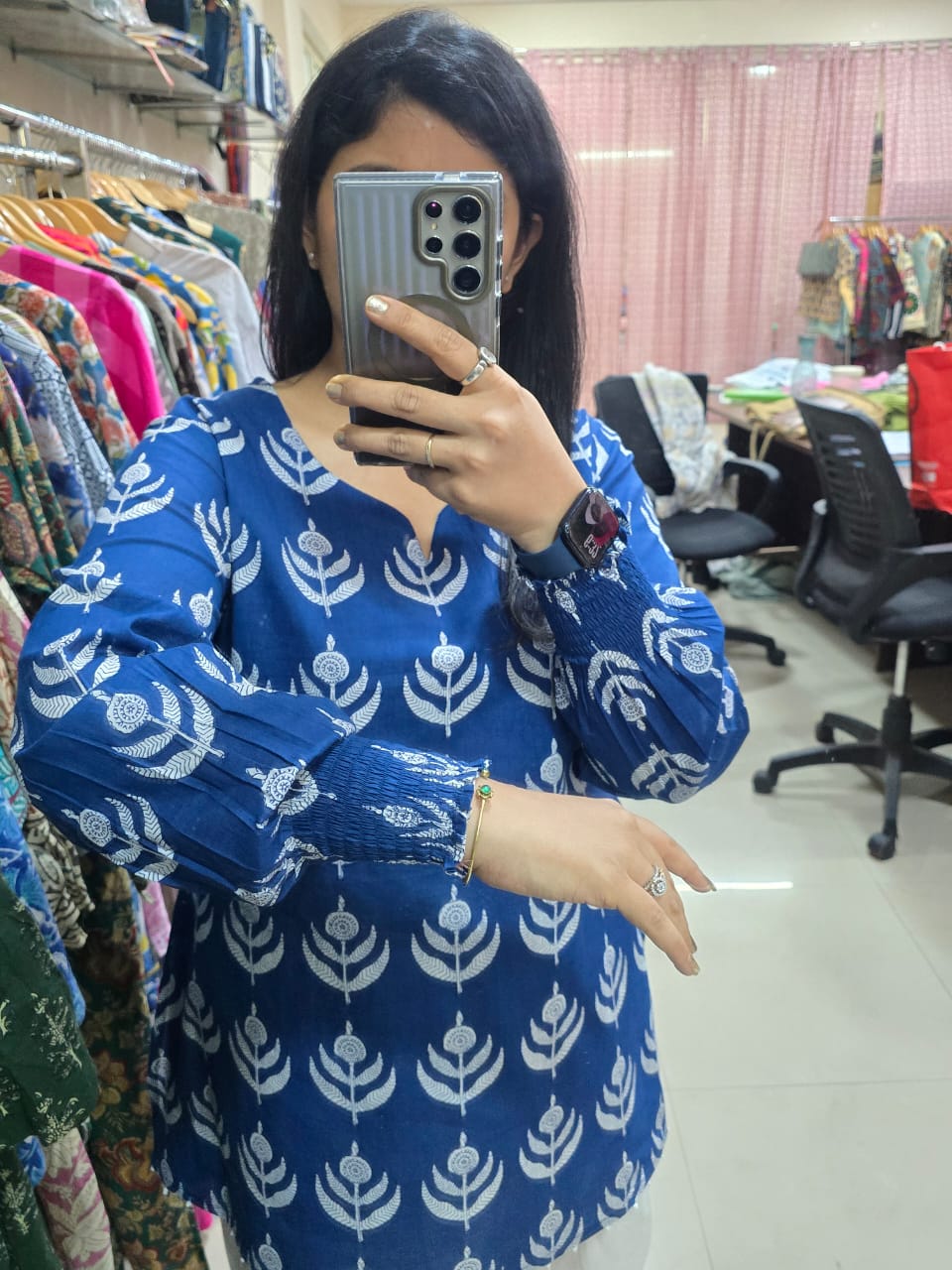 Royal Blue Floral Farshi Salwar
