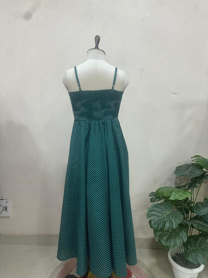 Forest Green Polka Skirt Top Set