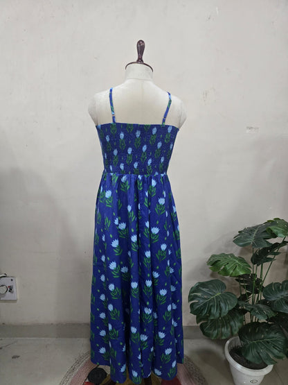 Indigo Bloom Skirt Top Set